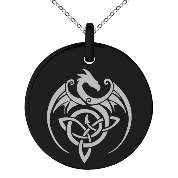 Celtic Knot Triquetra Both Sided Necklace Pendant Men's Stainless Steel Charm